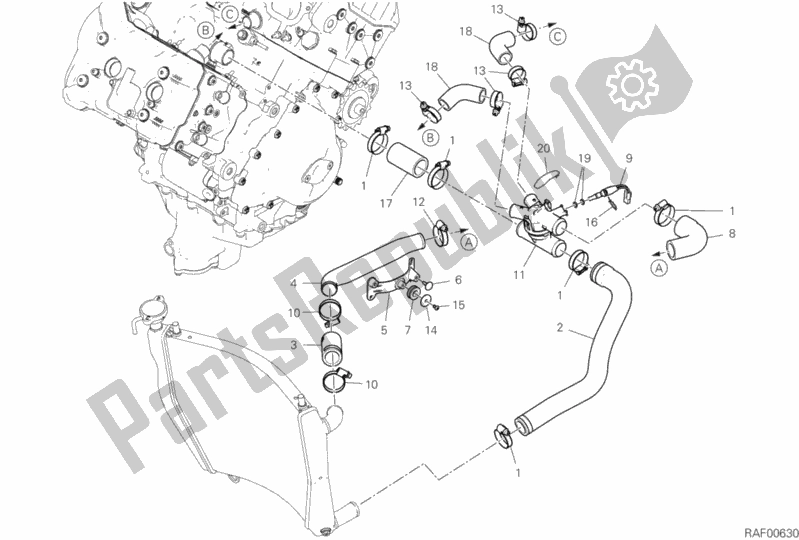 Todas las partes para Circuito De Enfriamiento de Ducati Superbike Panigale V4 S 1100 2020
